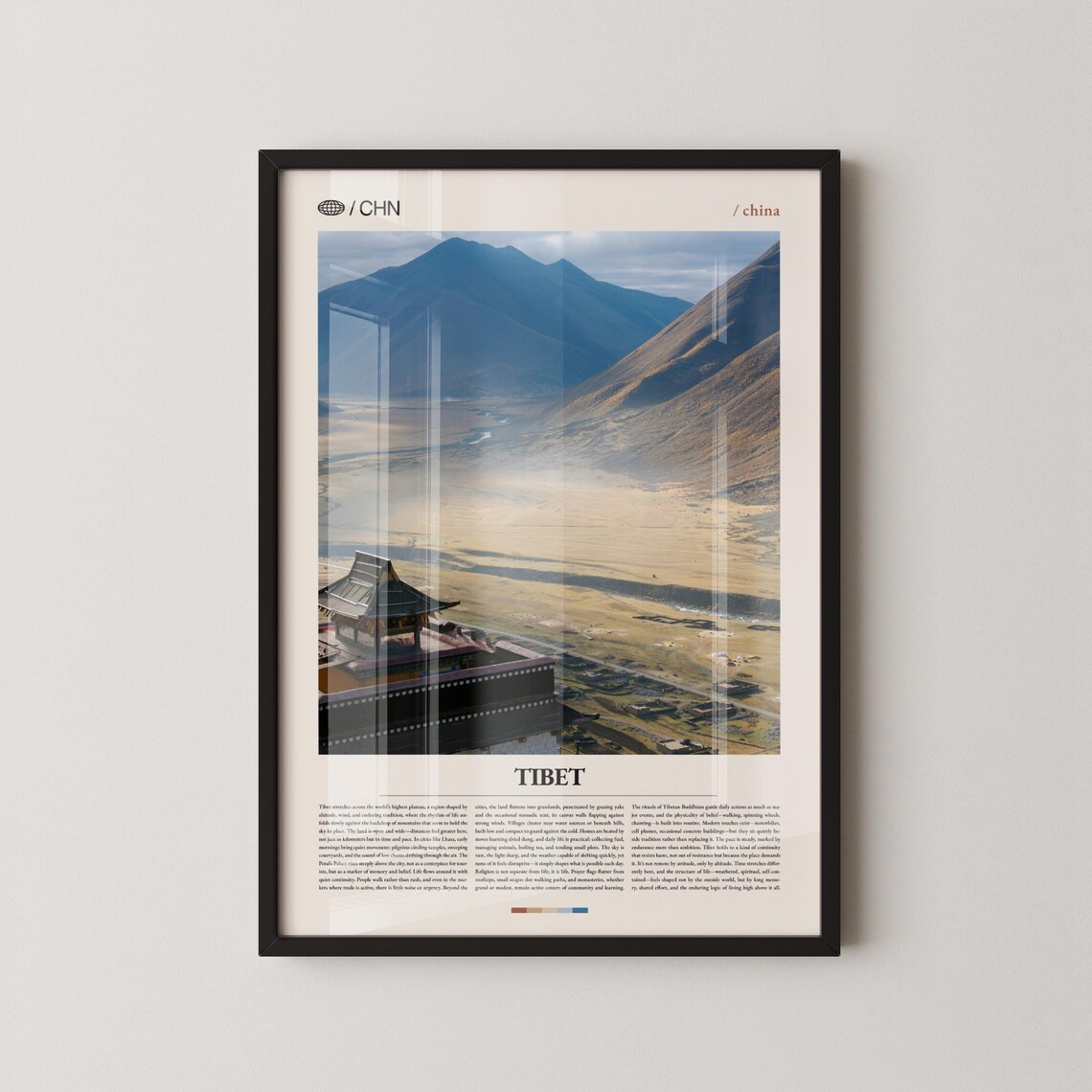 Tibet China Himalayan Plateau Mountain Valley Sunset Photo Poster