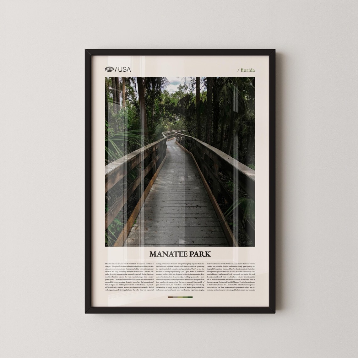 Manatee Park Florida Jungle Boardwalk Photo Travel Art Poster
