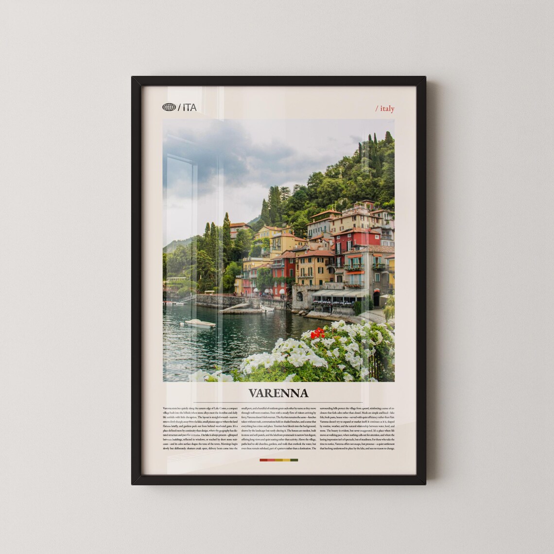 Varenna Lake Como Lakeside Village Italy Photography Travel Poster
