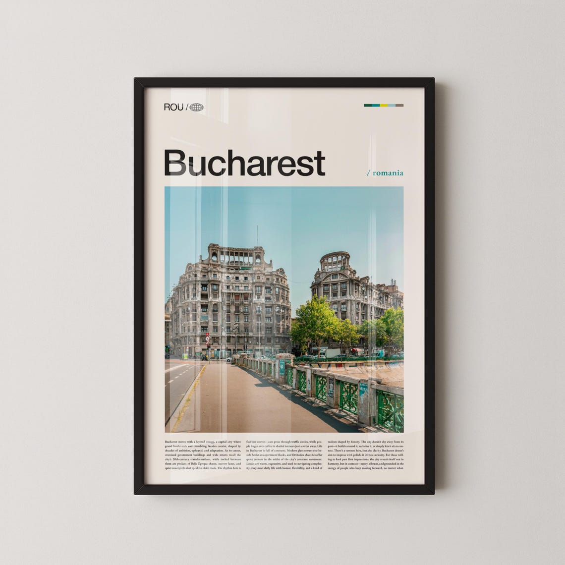 Bucharest Romania Historic Architecture Cityscape Travel Poster