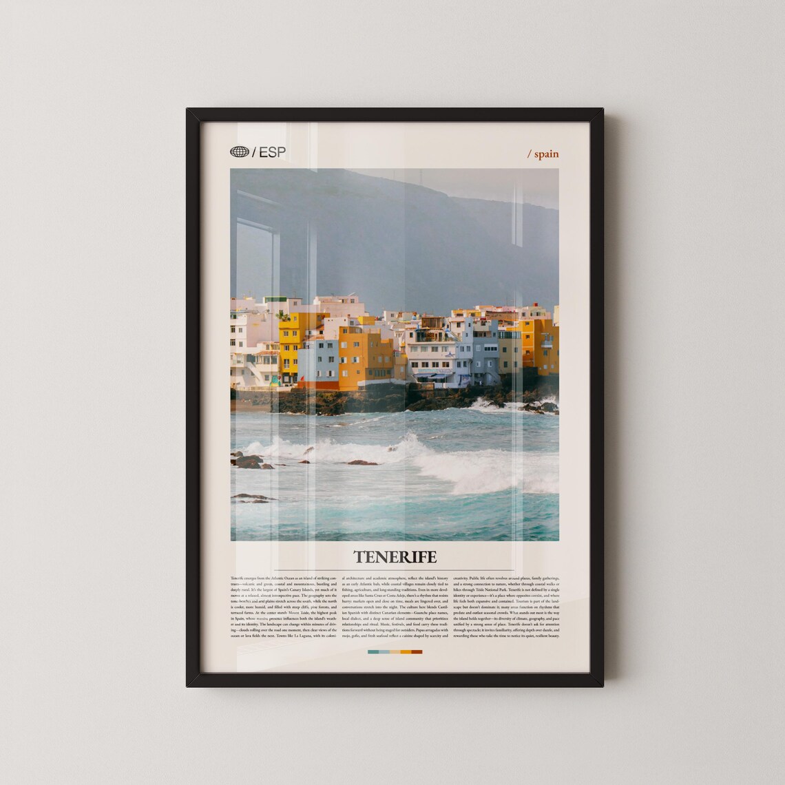 Tenerife Colorful Seaside Houses Rocky Coast Canary Islands Poster