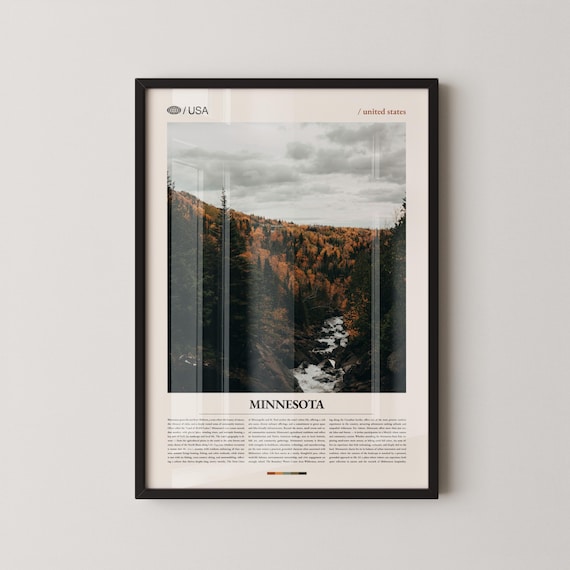Minnesota Autumn Lakeside Forest Scenic Nature Photography Poster