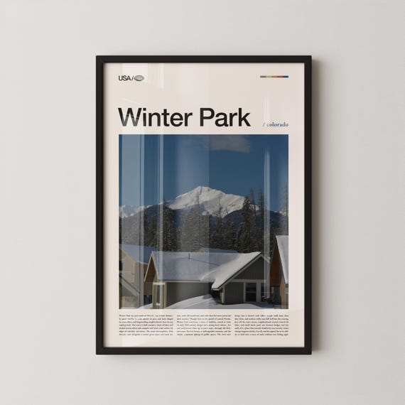 Winter Park Print Colorado Wall Art Poster Photo Mountain Town Decor Ski Resort Rocky