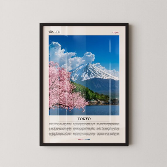 Tokyo Japan Mount Fuji Sunset Over City Lights Travel Poster