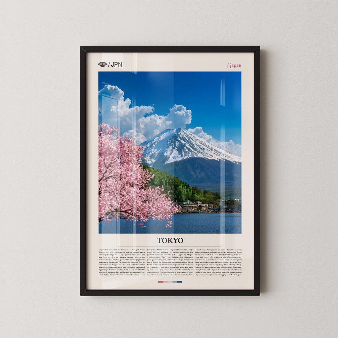 Tokyo Japan Mount Fuji Sunset Over City Lights Travel Poster