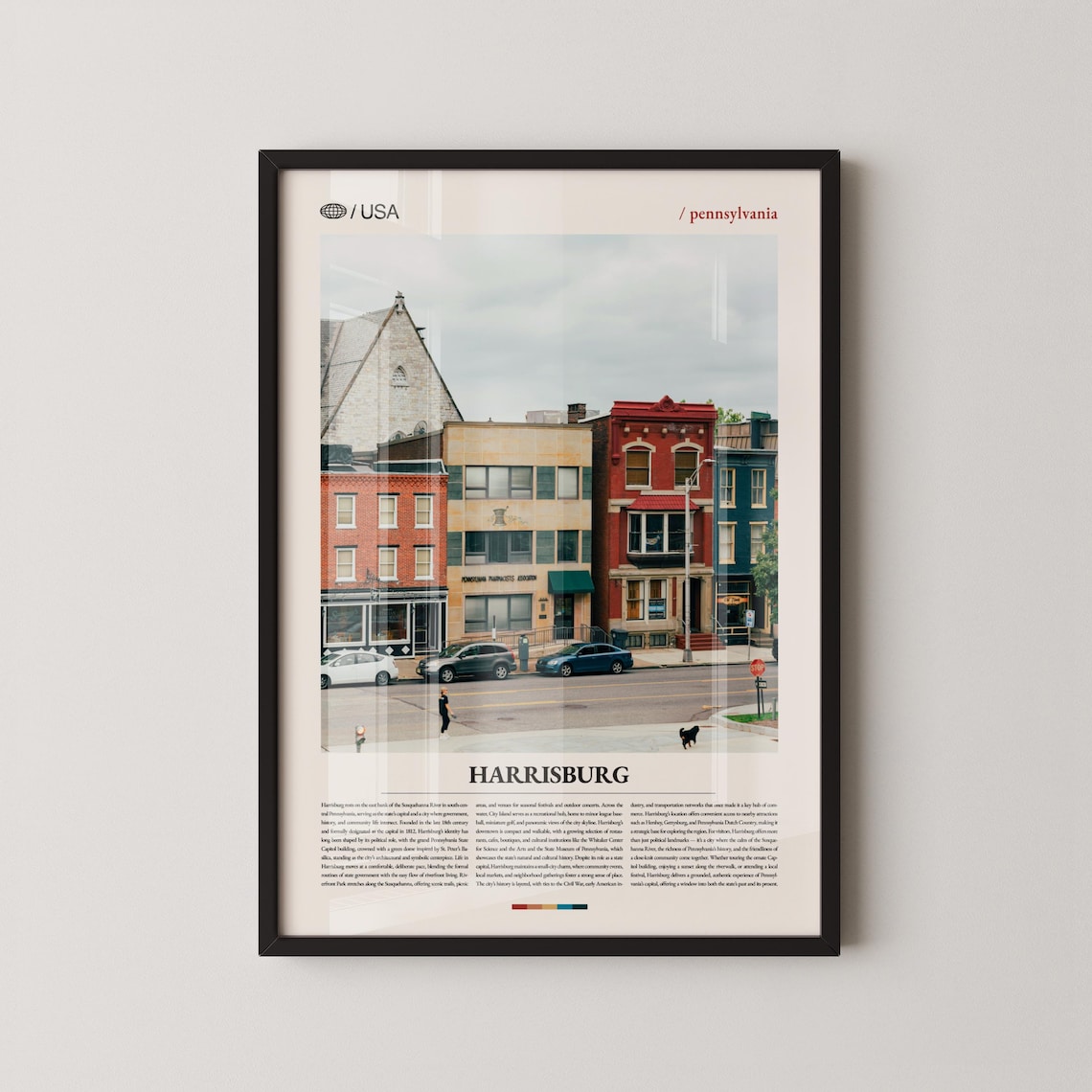 Harrisburg Pennsylvania Historic Downtown Street Photography Poster