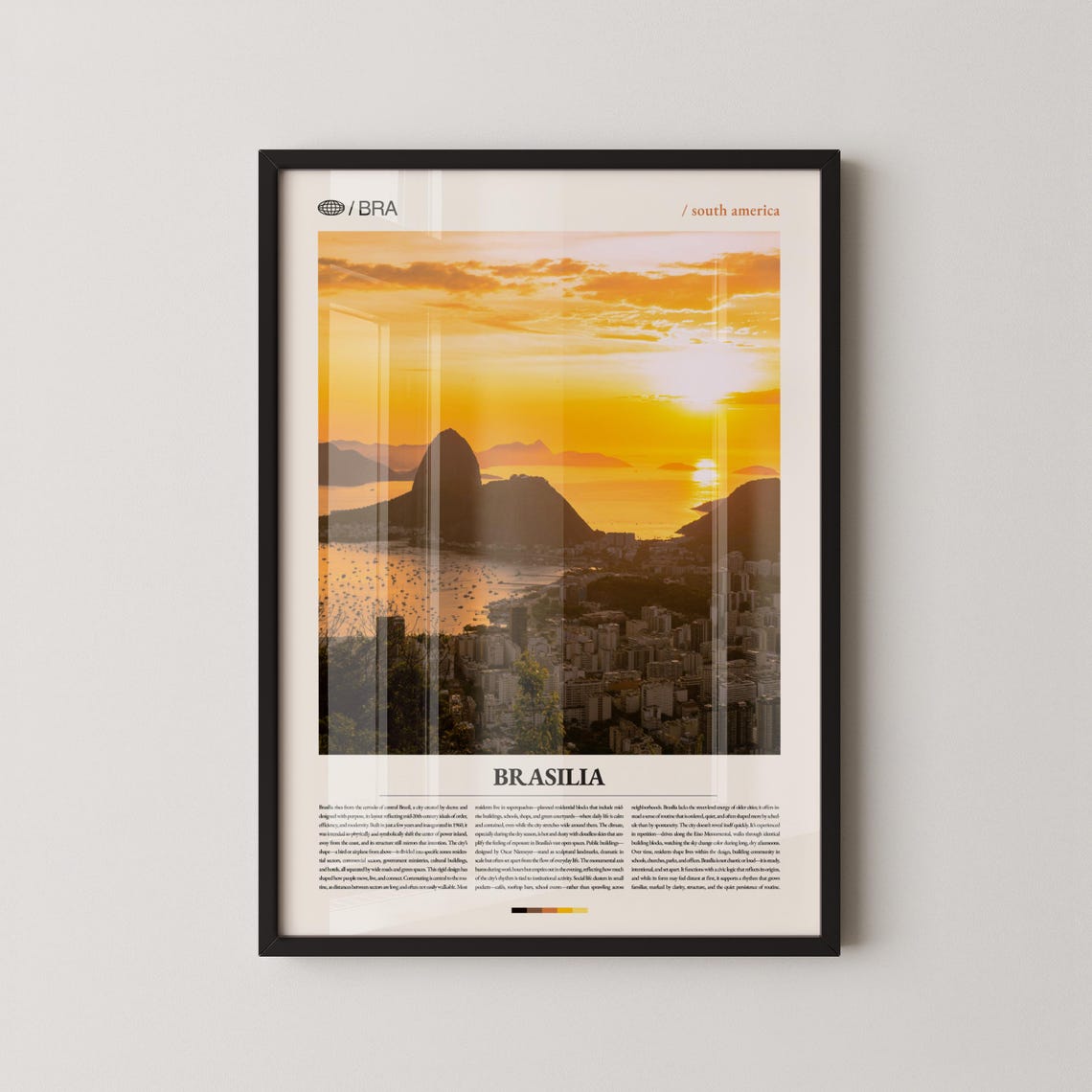Brasilia Sunset Bay Skyline Editorial Travel Photography Poster