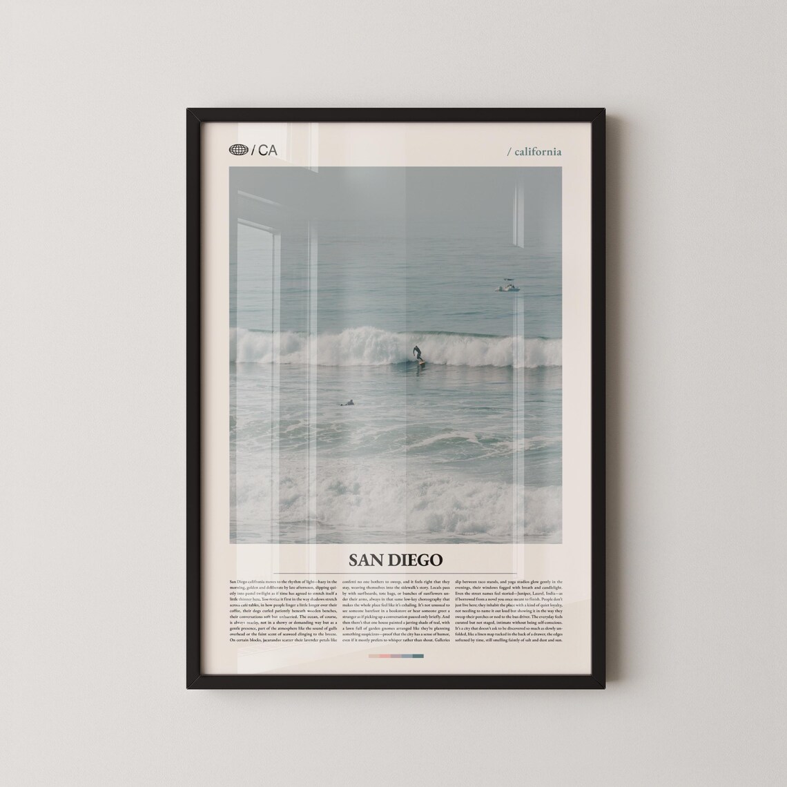 San Diego California Morning Surf Ocean Waves Photo Travel Poster