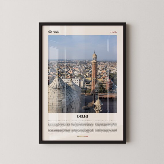 Delhi India Jama Masjid City Skyline Photography Travel Poster