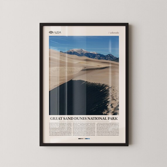 Great Sand Dunes National Park Colorado Landscape Travel Poster