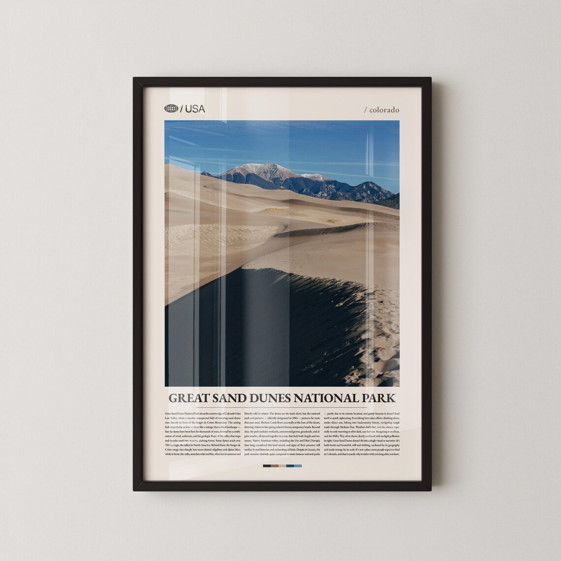 Great Sand Dunes National Park Colorado Landscape Travel Poster