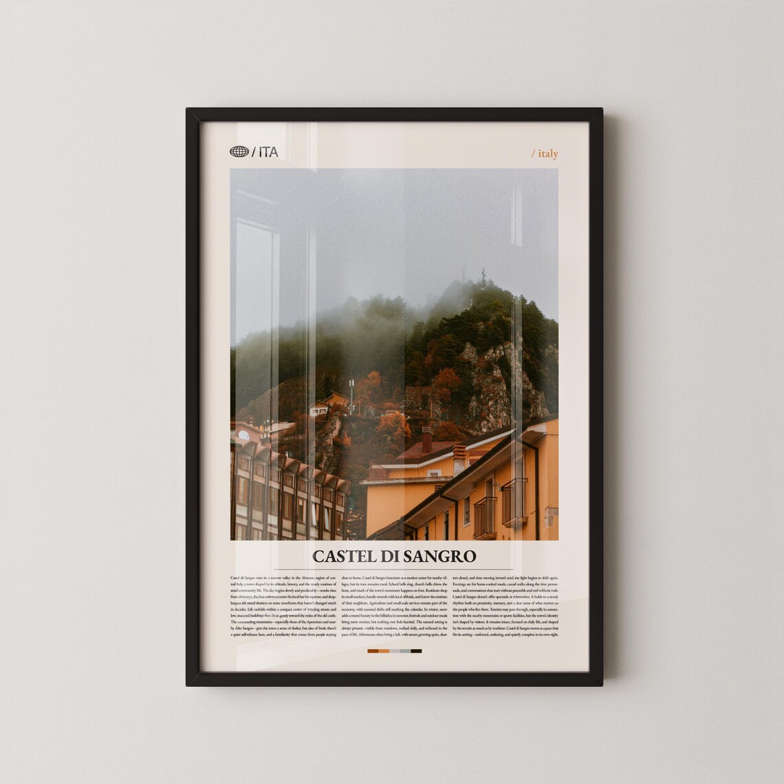 Castel Di Sangro Italy Misty Abruzzo Mountain Town Photo Poster