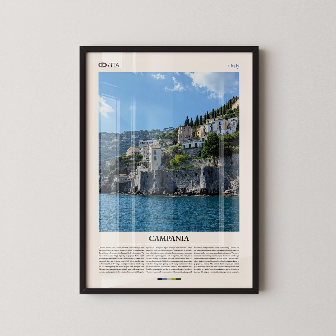 Campania Italy Amalfi Coast Cliffside Town Photography Poster