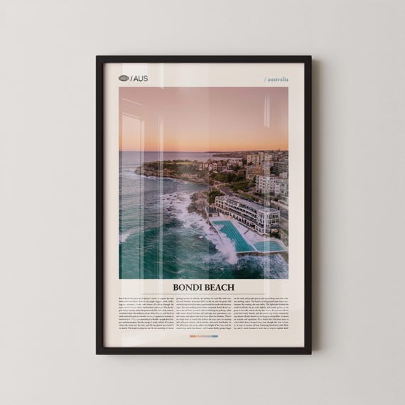 Bondi Beach Print Wall Art Poster Photography Australian Surf Coastal Decor