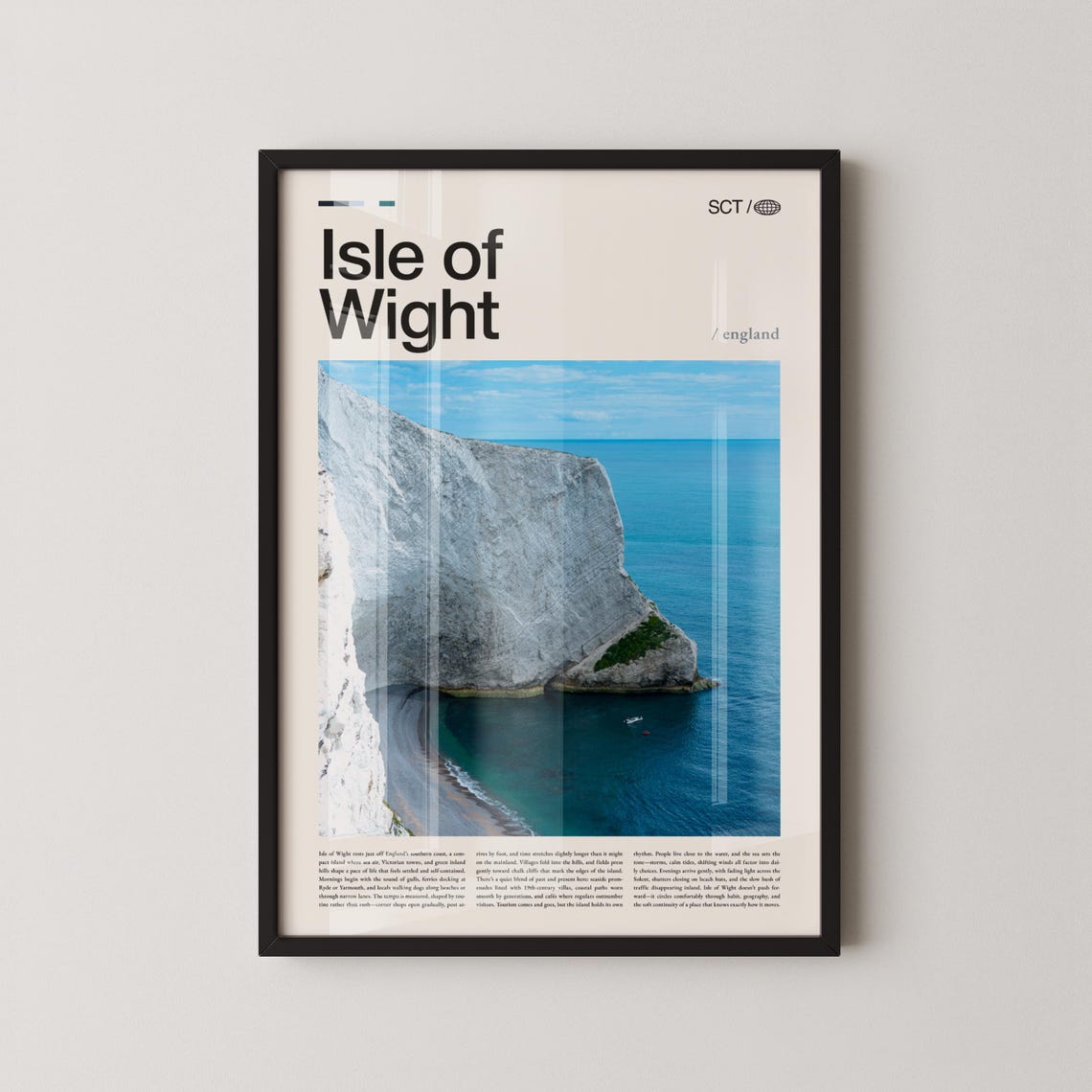 Isle Of Wight England White Chalk Cliffs Coastal Seascape Poster