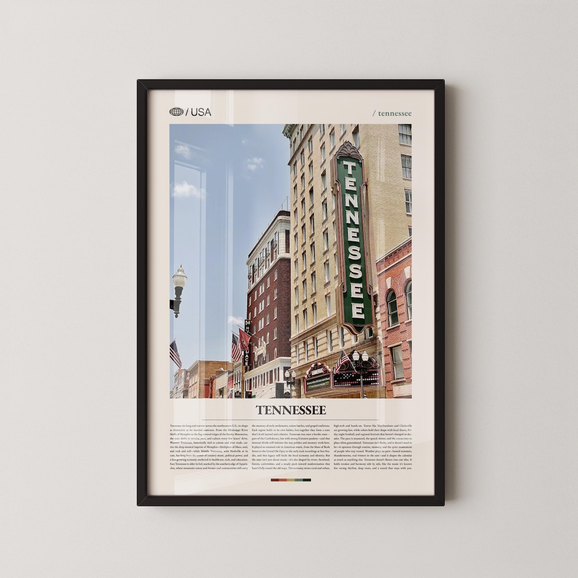 Tennessee Theatre Marquee Knoxville Night Street Scene Poster
