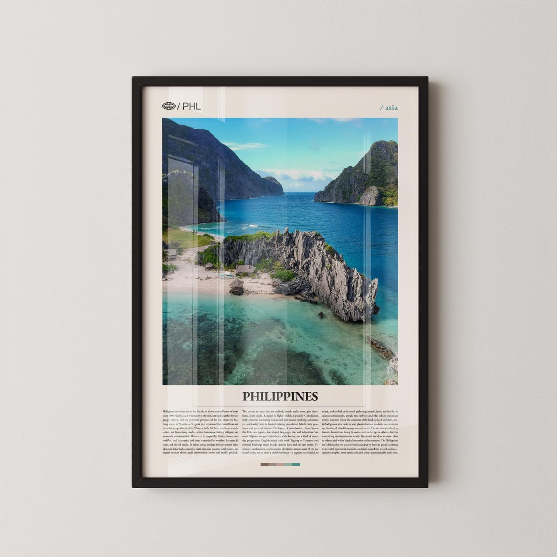 Philippines Limestone Cliffs Hidden Lagoon Turquoise Bay Poster