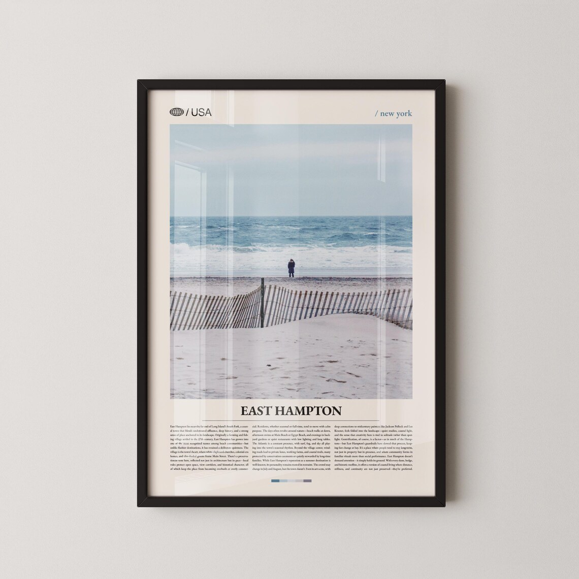 East Hampton New York Sandy Beach Ocean Waves Travel Photo Poster