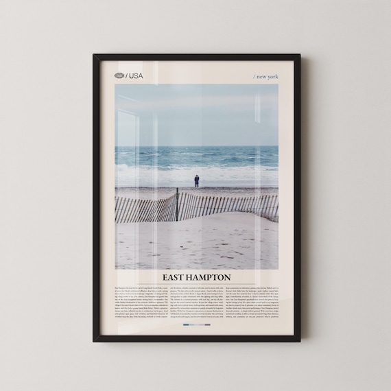 East Hampton New York Sandy Beach Ocean Waves Travel Photo Poster