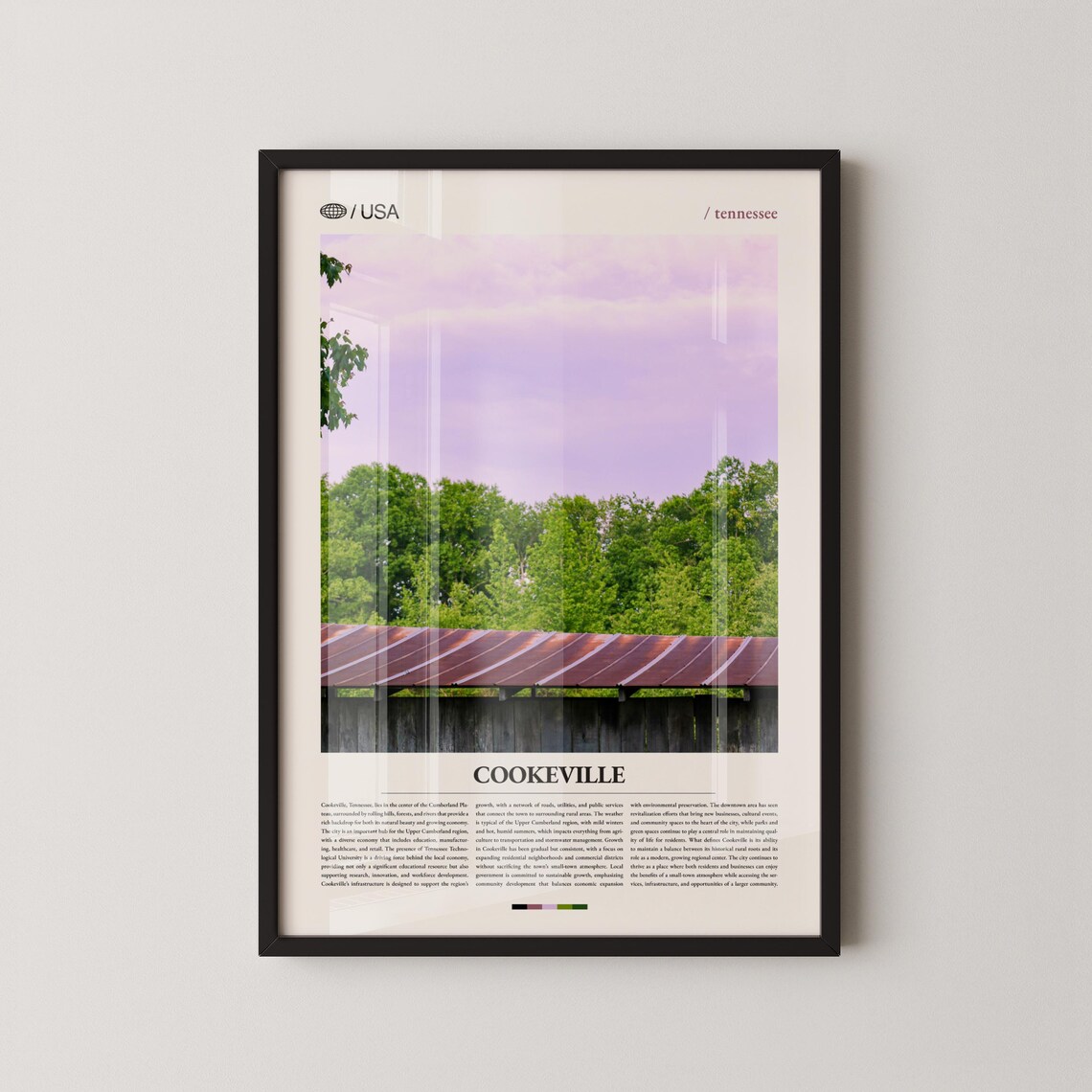 Cookeville Tennessee Historic Covered Bridge Lavender Sky Poster