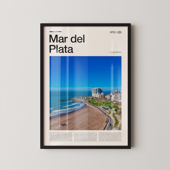 Mar del Plata Argentina Atlantic Beach City Travel Photo Poster