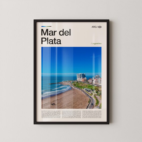 Mar Del Plata Print Wall Art Poster Argentina Coastal Photography Atlantic Beach Decor
