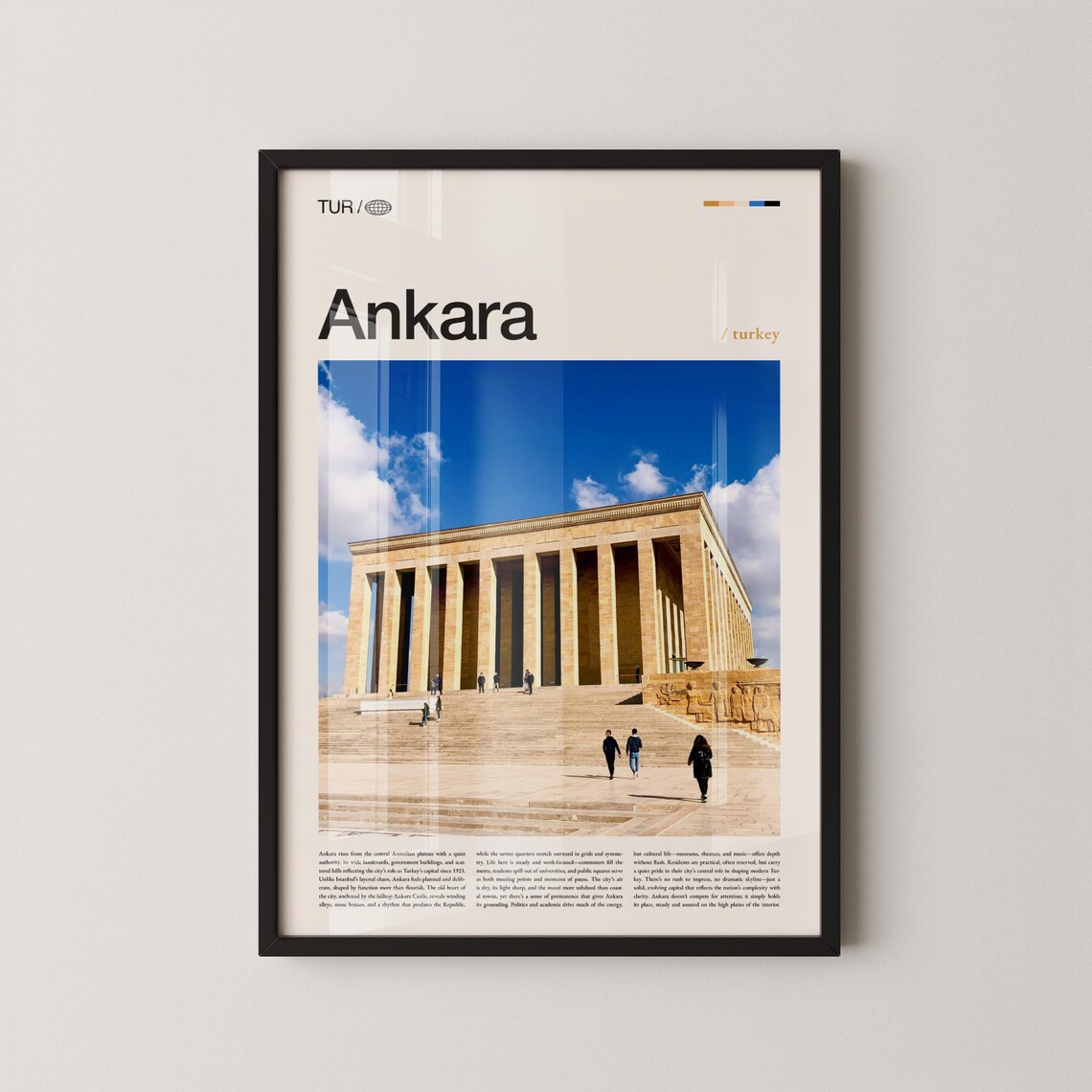 Ankara Turkey Anitkabir Mausoleum Landmark Photo Travel Poster