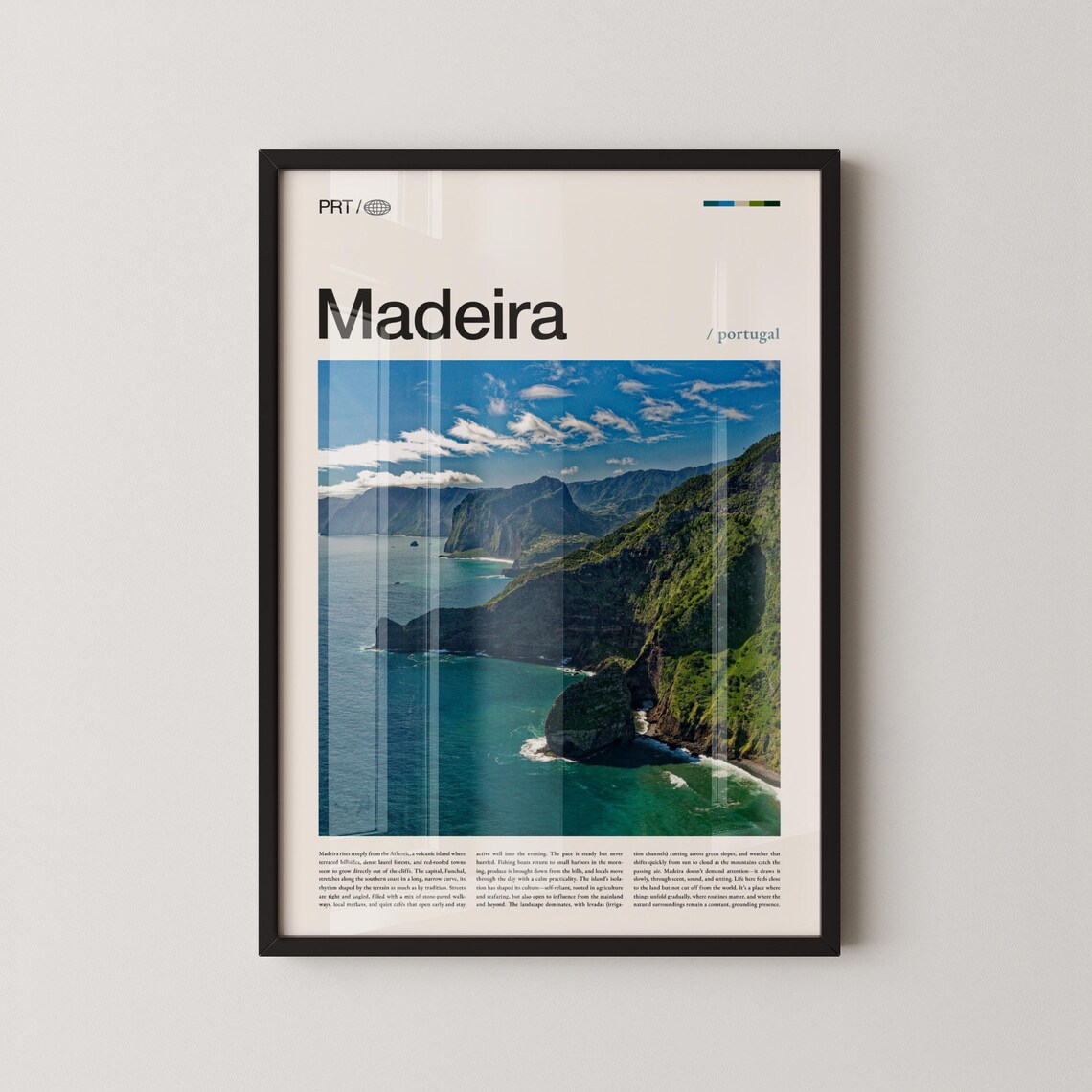 Madeira Portugal Dramatic Cliffs Coastline Photography Travel Poster