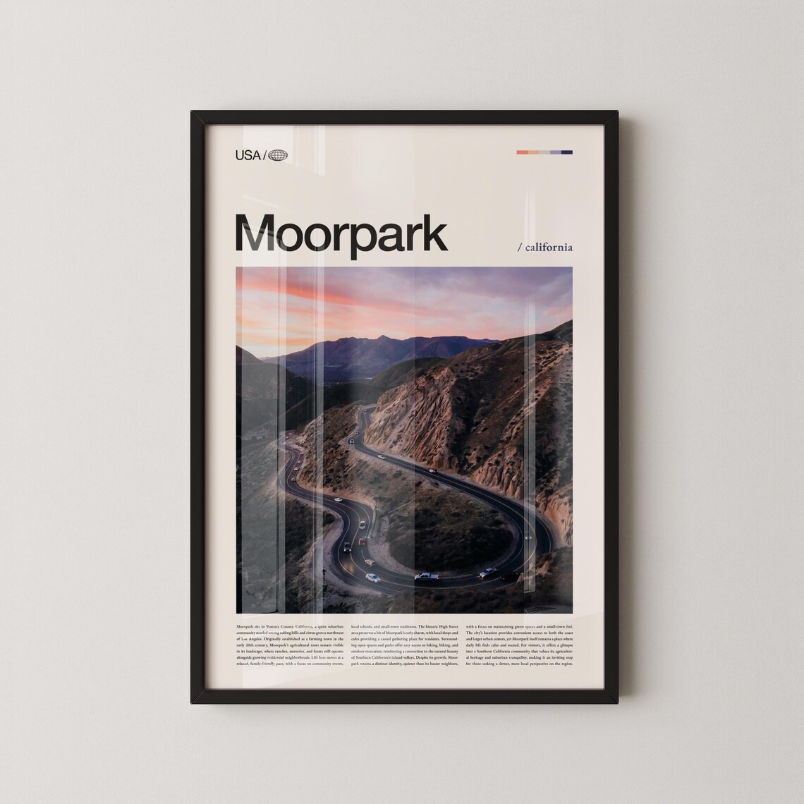 Moorpark California Winding Road Pink Sky Sunset Photo Poster