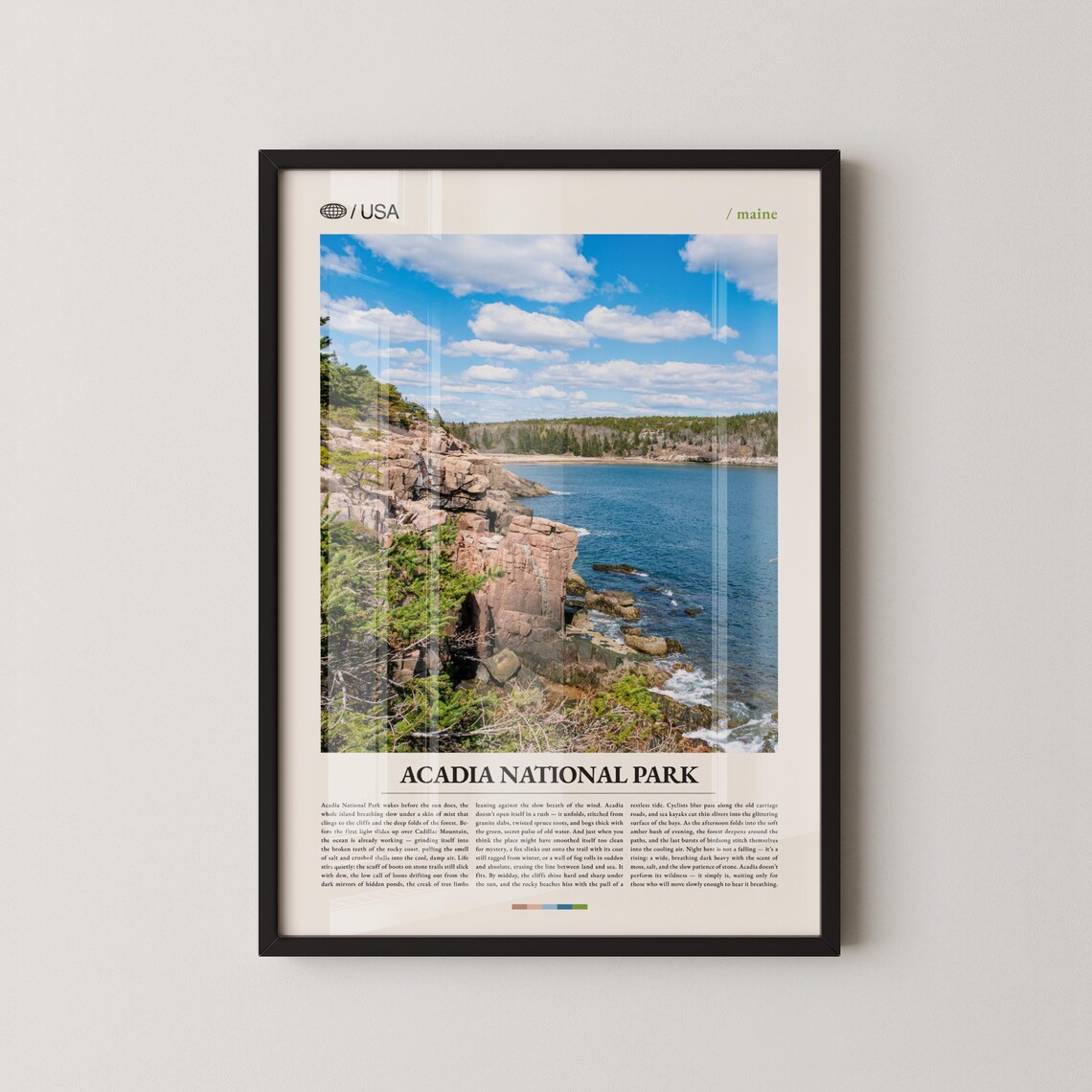 Acadia National Park Maine Rocky Coast Photography Travel Poster