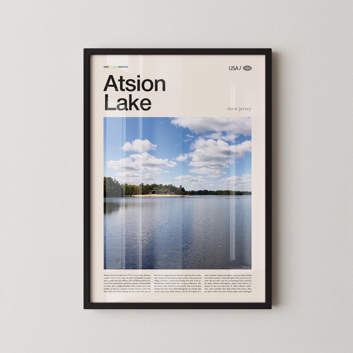 Atsion Lake Glassy Water Reflections In The Pine Barrens Travel Poster
