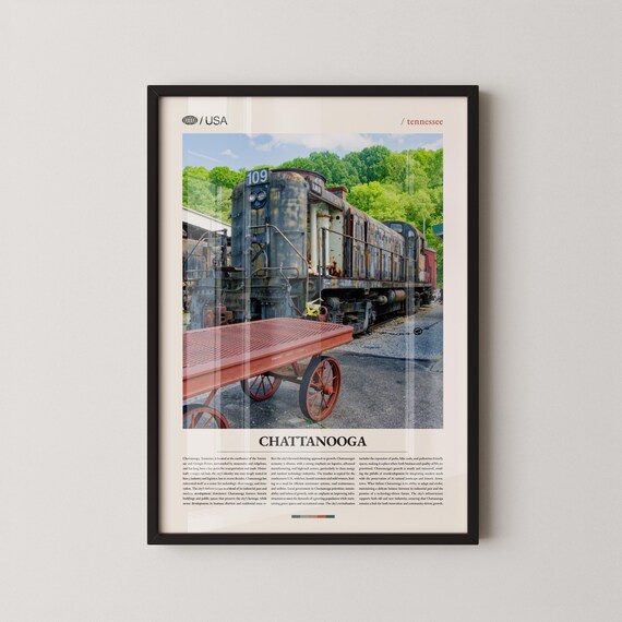 Chattanooga Tennessee Vintage Rusty Locomotive No. 109 Poster