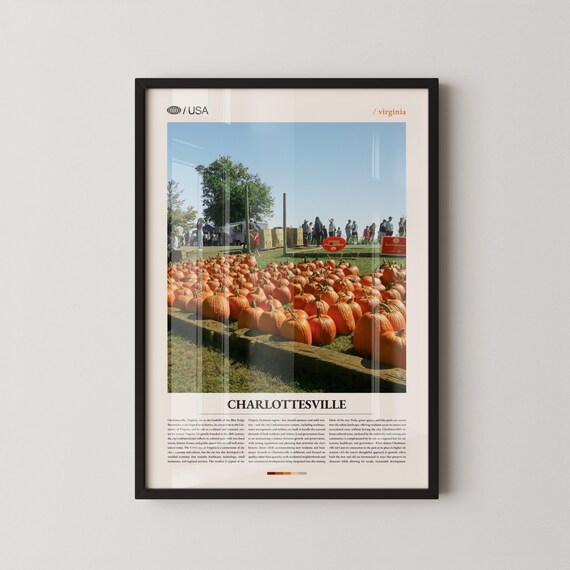 Charlottesville Virginia Pumpkin Patch Fall Travel Photo Poster