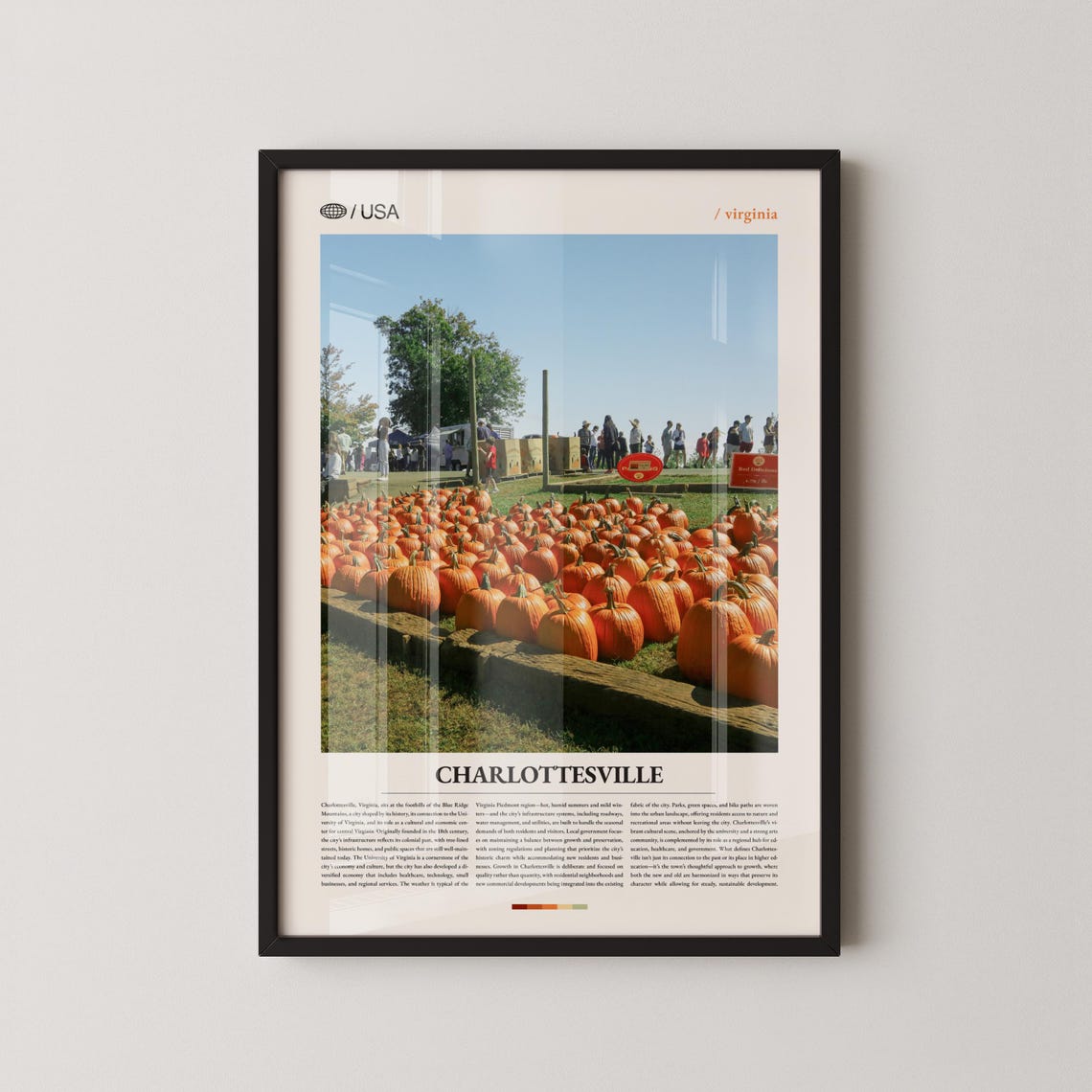 Charlottesville Virginia Pumpkin Patch Fall Travel Photo Poster