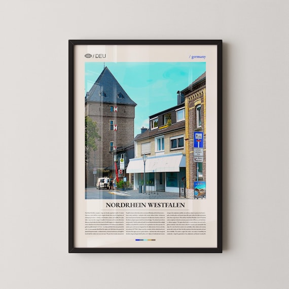 Nordrhein Westfalen Germany Street Scene Europe Travel Poster