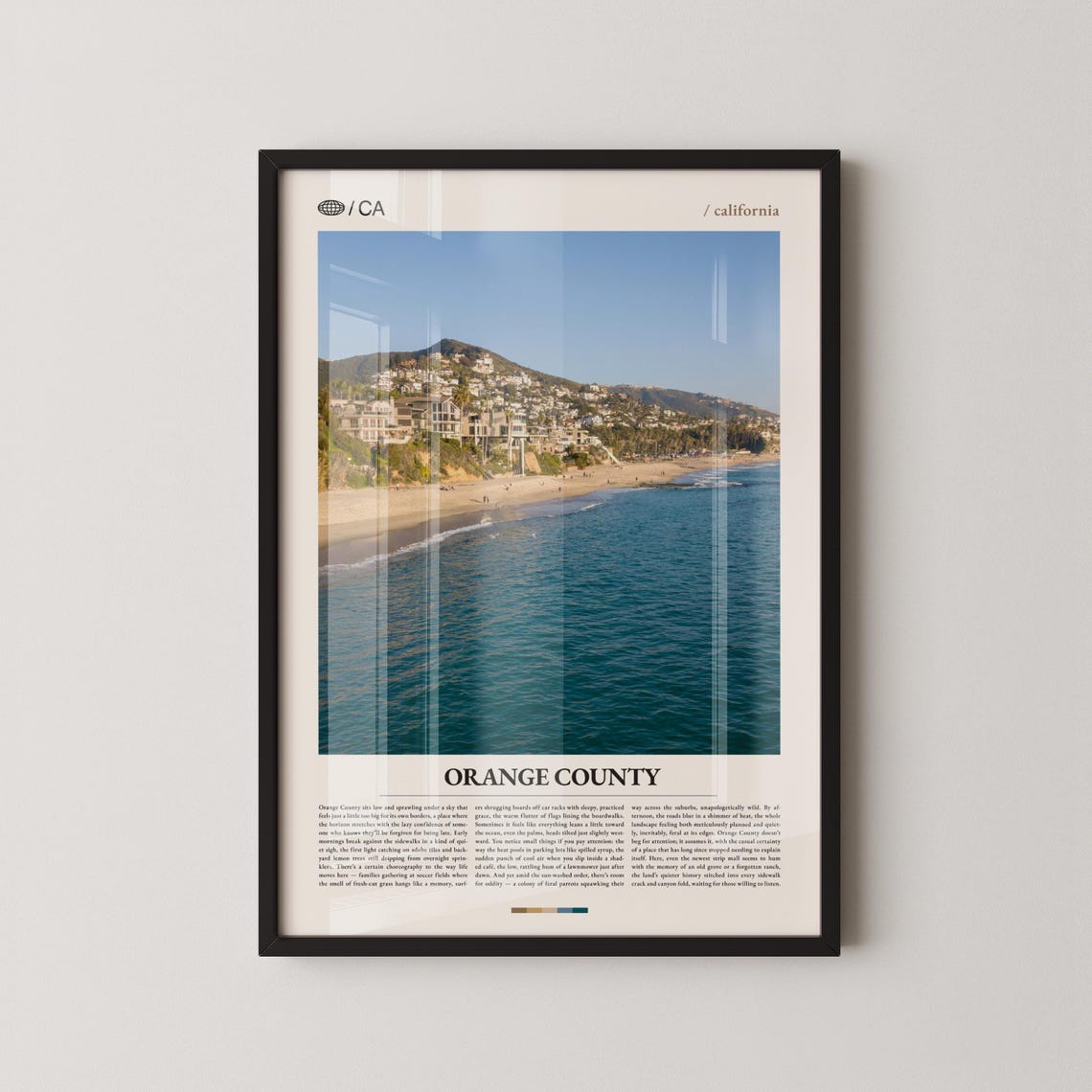 Orange County California Aerial Beachfront Ocean Photo Poster