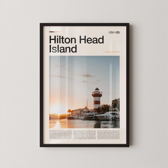 Hilton Head Island Lighthouse Sunset Marina South Carolina Poster