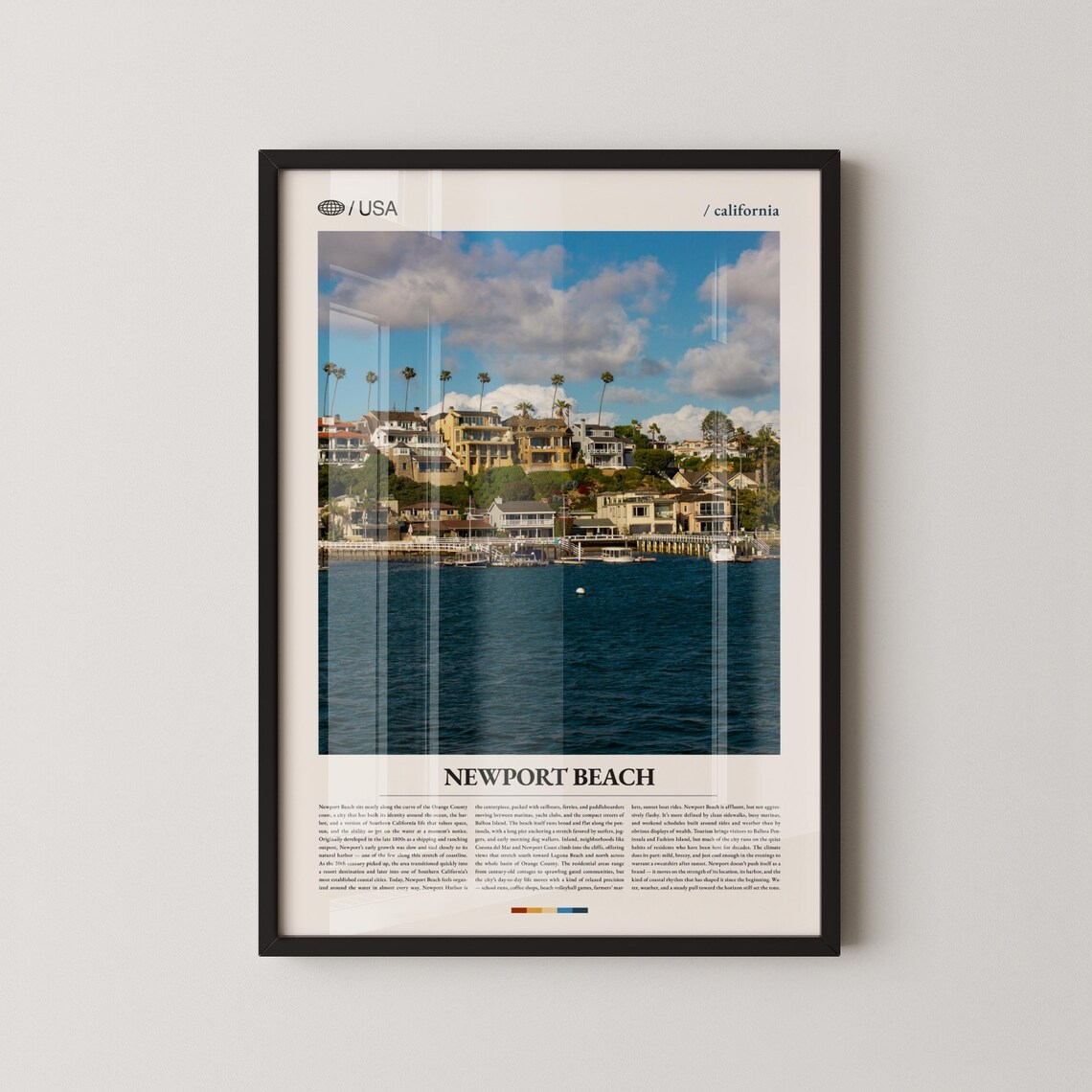 Newport Beach Balboa Island Harbor Homes Sunset Photo Poster
