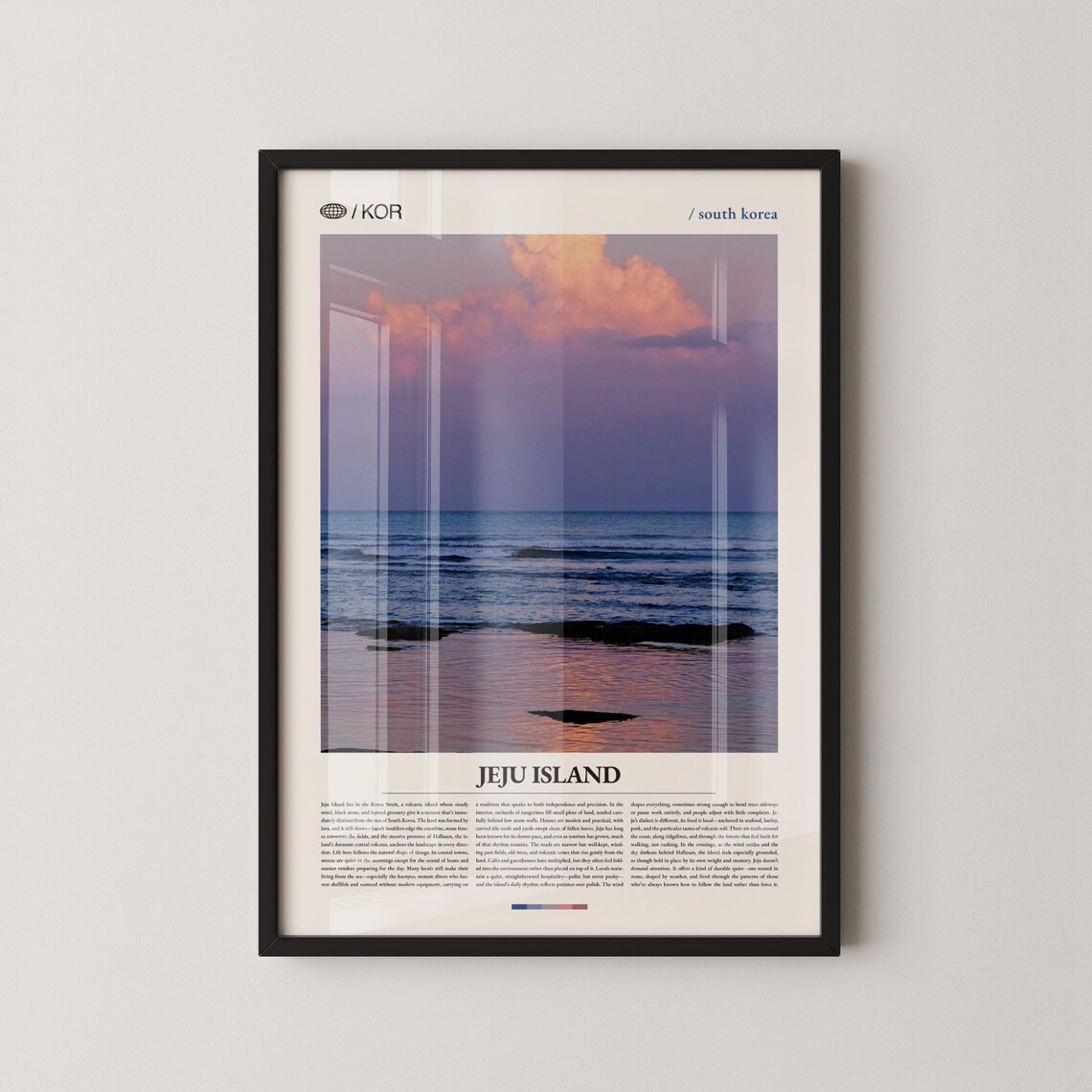 Jeju Island South Korea Volcanic Coastline Sunset Travel Poster