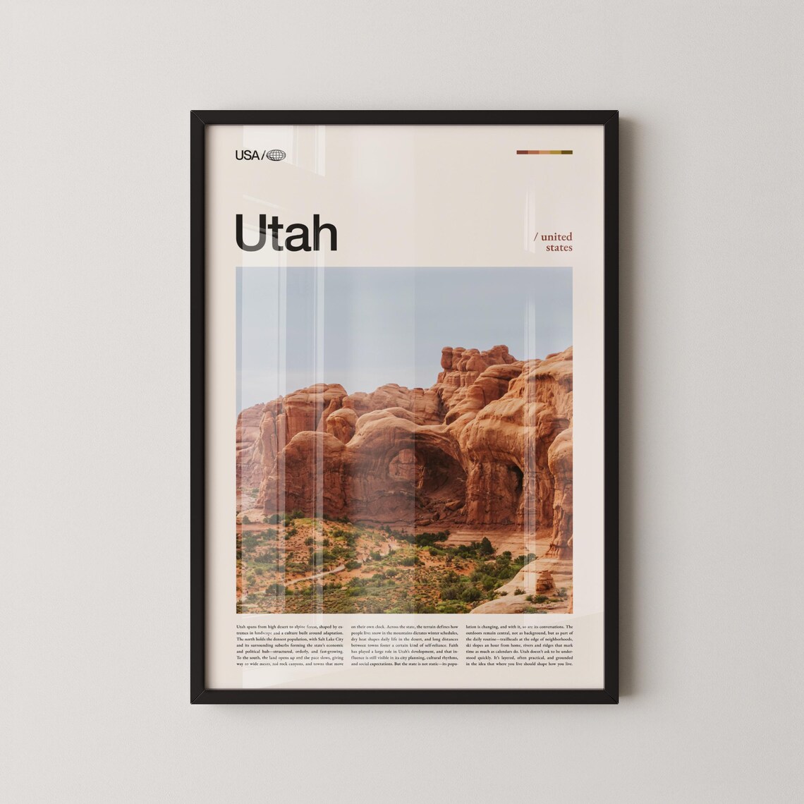 Utah Desert Red Rock Arches Formation Landscape Photo Poster