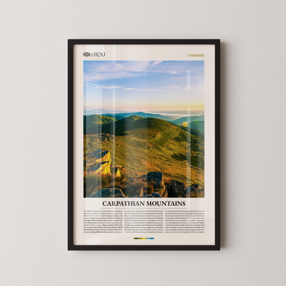 Carpathian Mountains Romania Golden Sunrise Landscape Poster