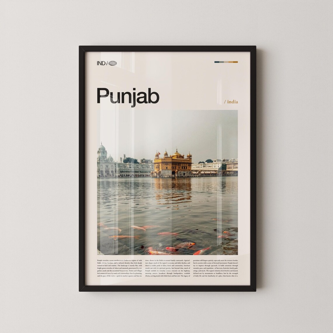 Punjab Golden Temple And Rural Landscape Art Print