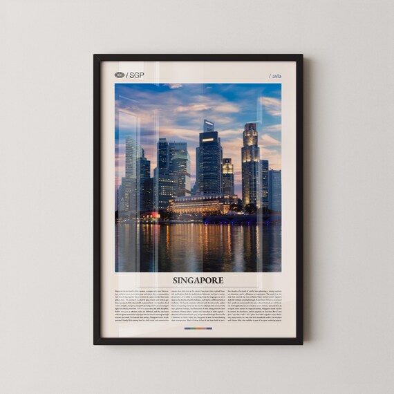 Singapore Marina Bay Waterfront Skyline At Night Photo Poster