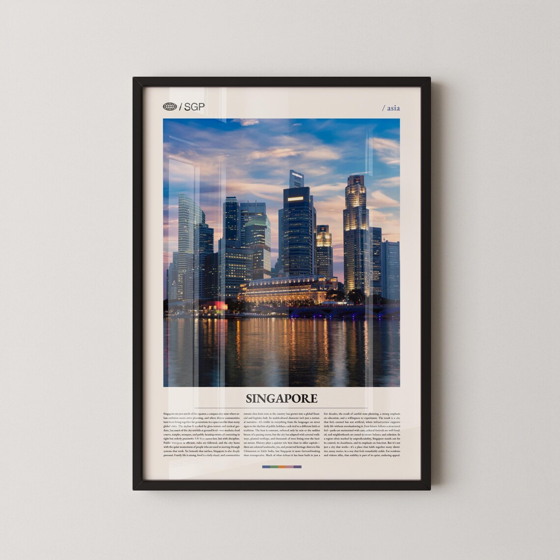 Singapore Marina Bay Waterfront Skyline At Night Photo Poster