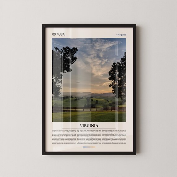 Virginia Rolling Hills Sunset Field Evening Landscape Poster