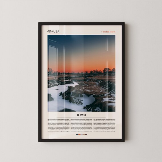 Iowa River Marsh Sunset Wetlands Landscape Photo Travel Poster