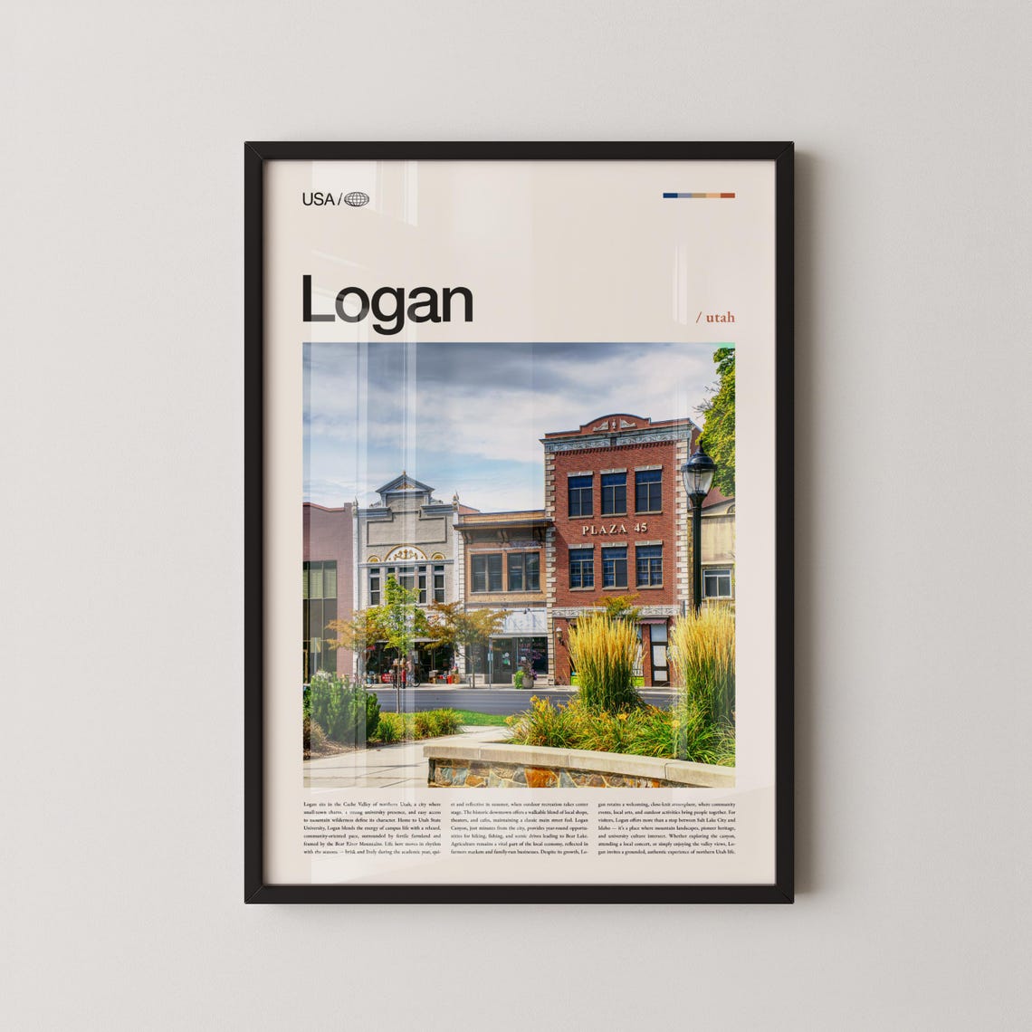 Logan Utah Historic Downtown Plaza 45 Streetscape Scene Poster