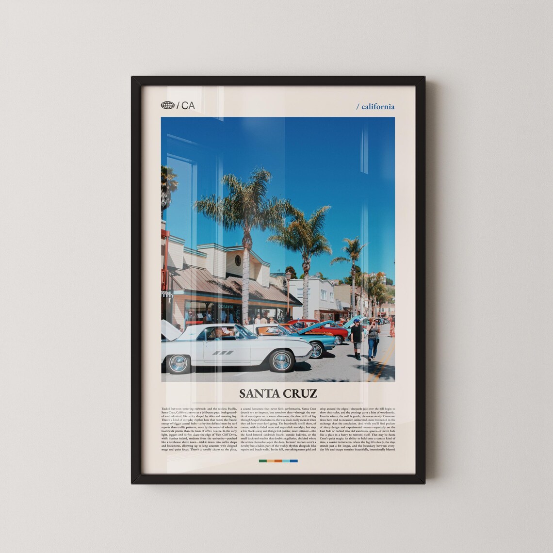 Santa Cruz California Downtown Classic Cars Palm Street Photo Poster
