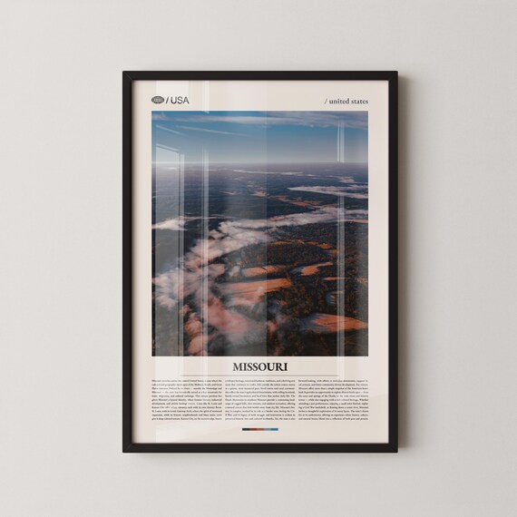 Missouri Countryside Aerial Clouds Above Fields Travel Poster
