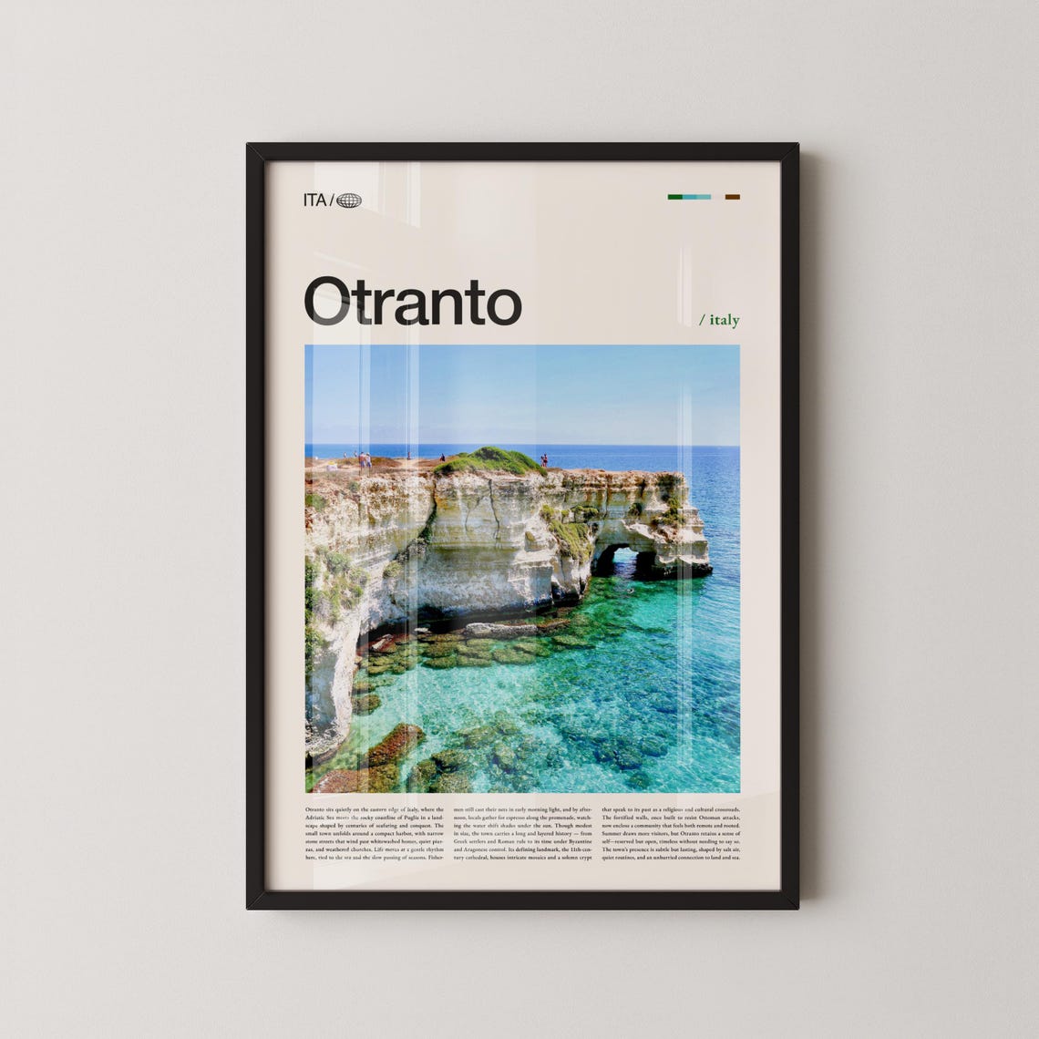 Otranto Italy Turquoise Coastal Cliffs Travel Photography Poster